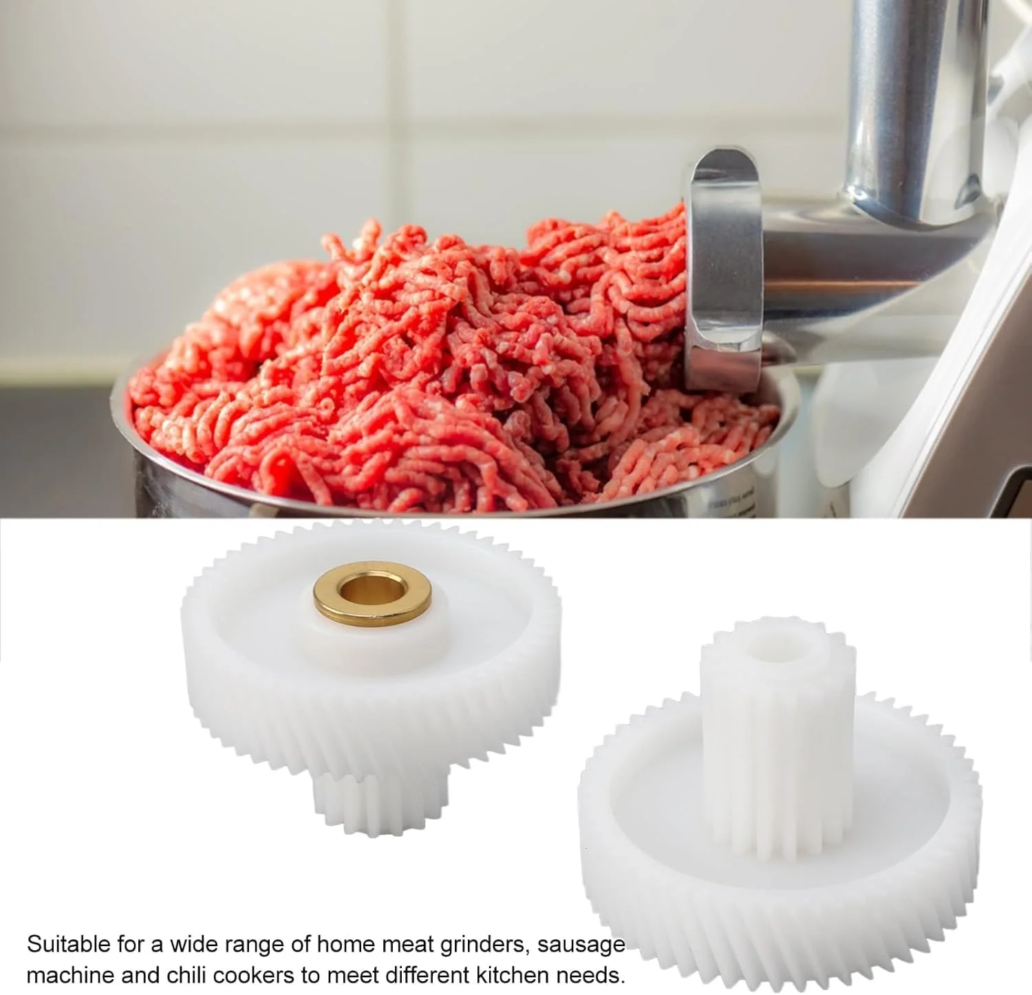 TOPINCN 2Pcs Meat Grinder Plastic Gear Replacement, Multifunctional