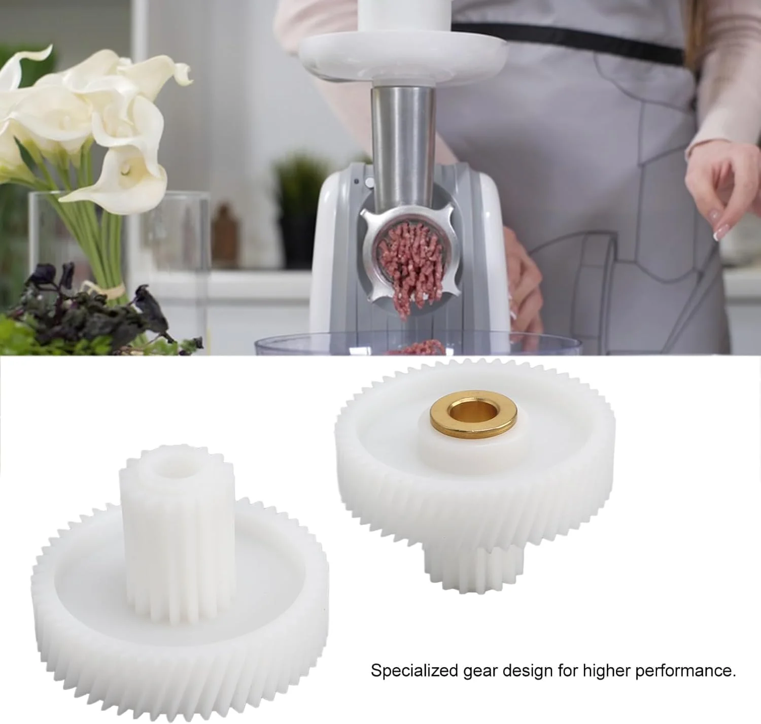 TOPINCN 2Pcs Meat Grinder Plastic Gear Replacement, Multifunctional