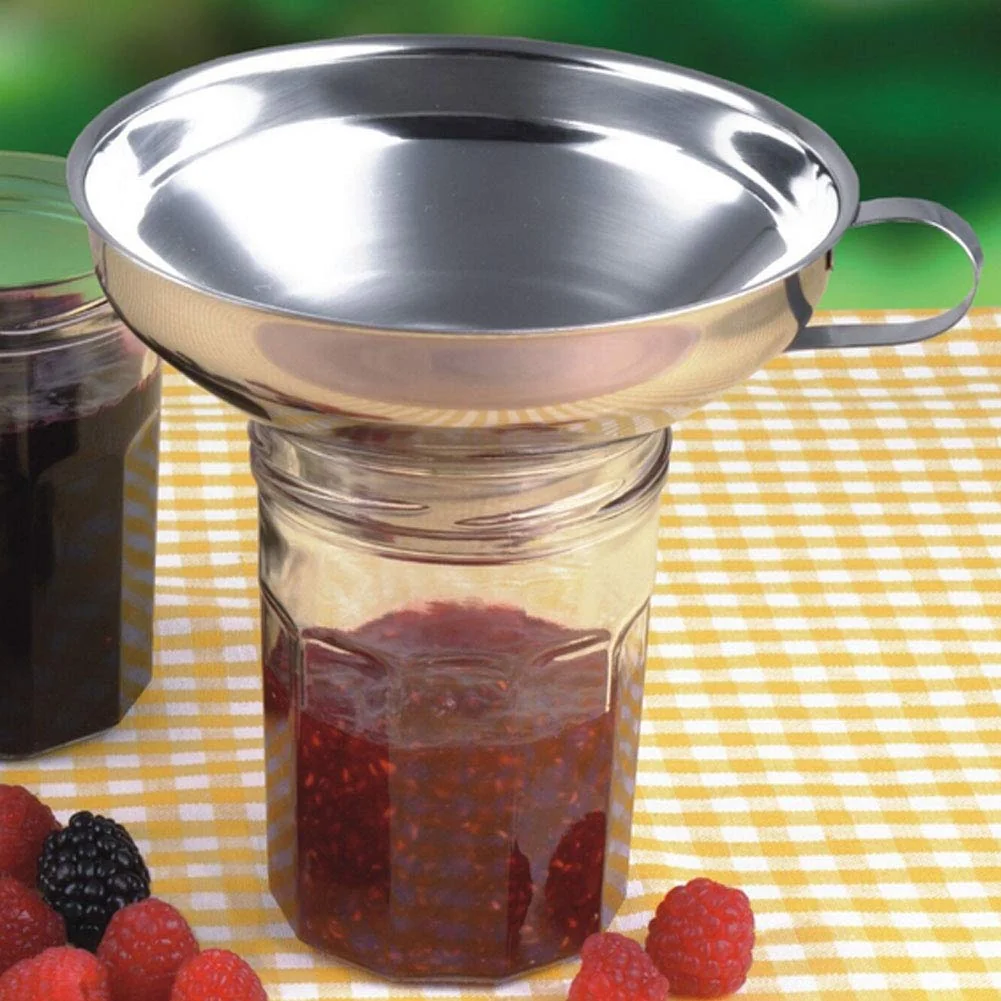 TOPINCN 2Pcs Wide Mouth Canning Funnel Cup Household Stainless