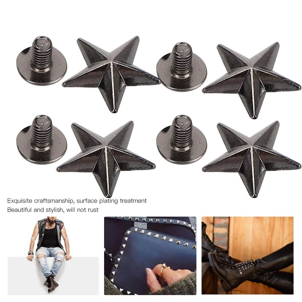 TOPINCN 30 Sets Screw Zinc Alloy Star Rivets 14mm