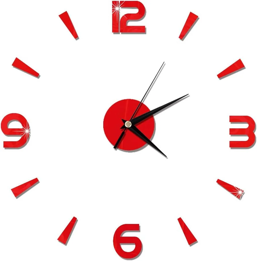 TOPINCN 3D Frameless Wall Clock DIY Sticker, Wall