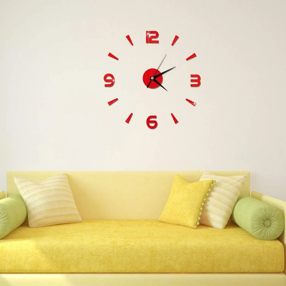 TOPINCN 3D Frameless Wall Clock DIY Sticker, Wall
