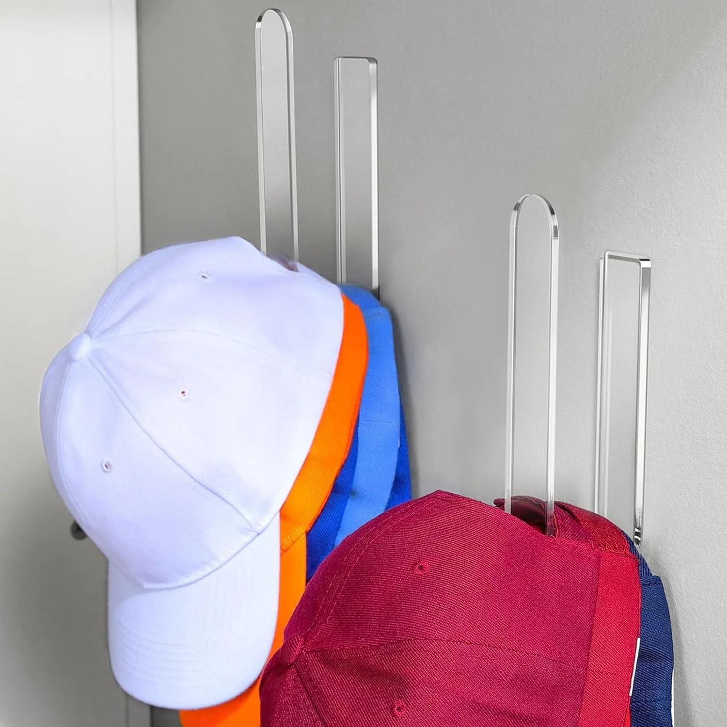 TOPINCN 4pcs Baseball Hat Rack, Sturdy Acrylic Wall