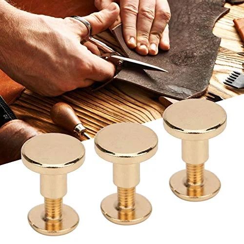 TOPINCN 50pcs Leather Rivets Kit, Pure Copper Flat Head