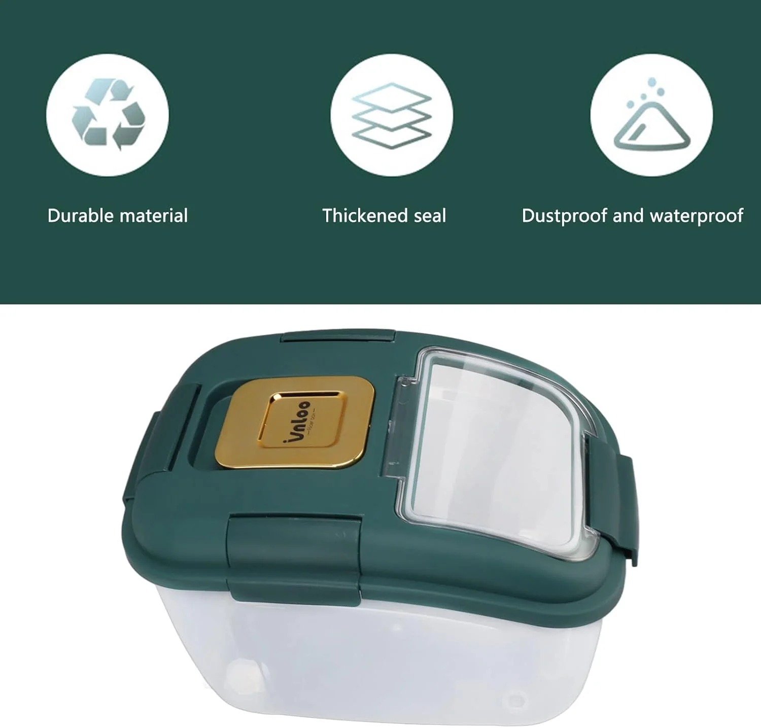 TOPINCN Airtight Rice Storage Container, Bulk Food Container