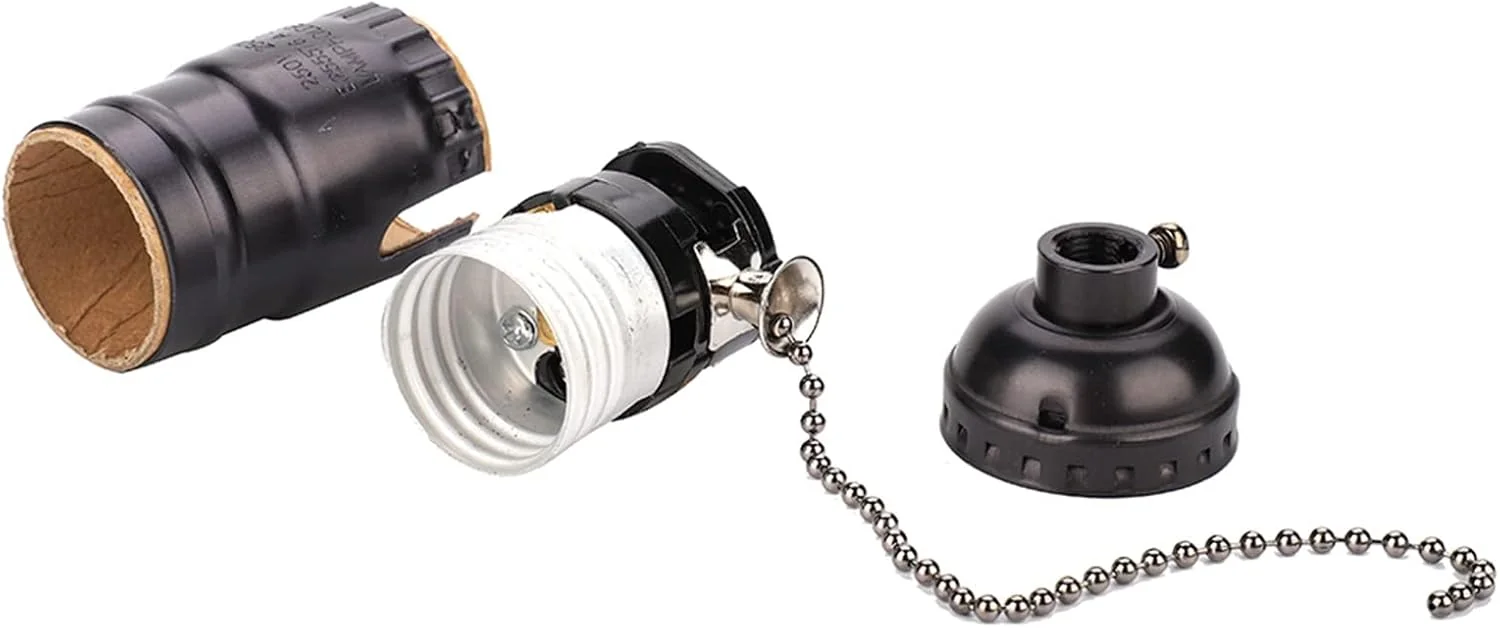 TOPINCN Antique Pull Chain Lamp Socket E 27