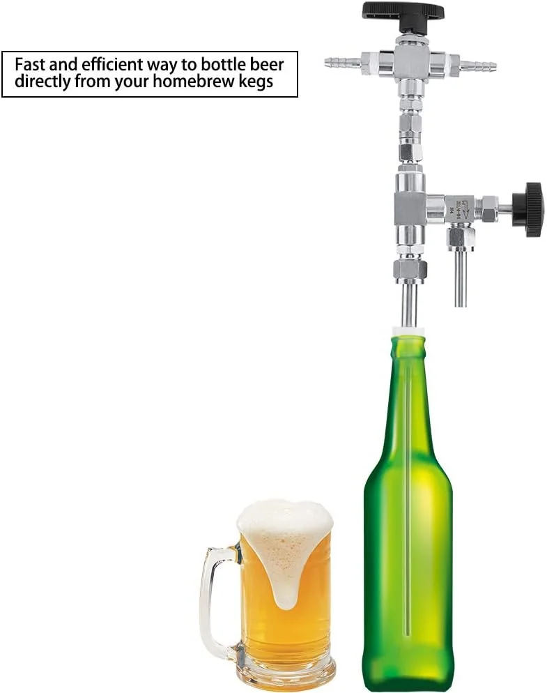 TOPINCN Beer Bottle Filler Stainless Steel Counter Pressure