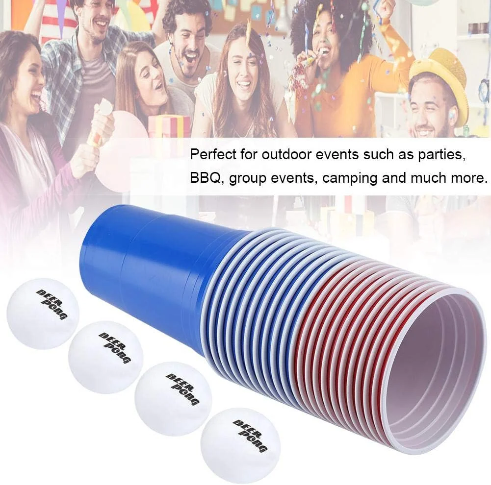 TOPINCN Beer Pong Drinking Game Set 22PCS Plastic