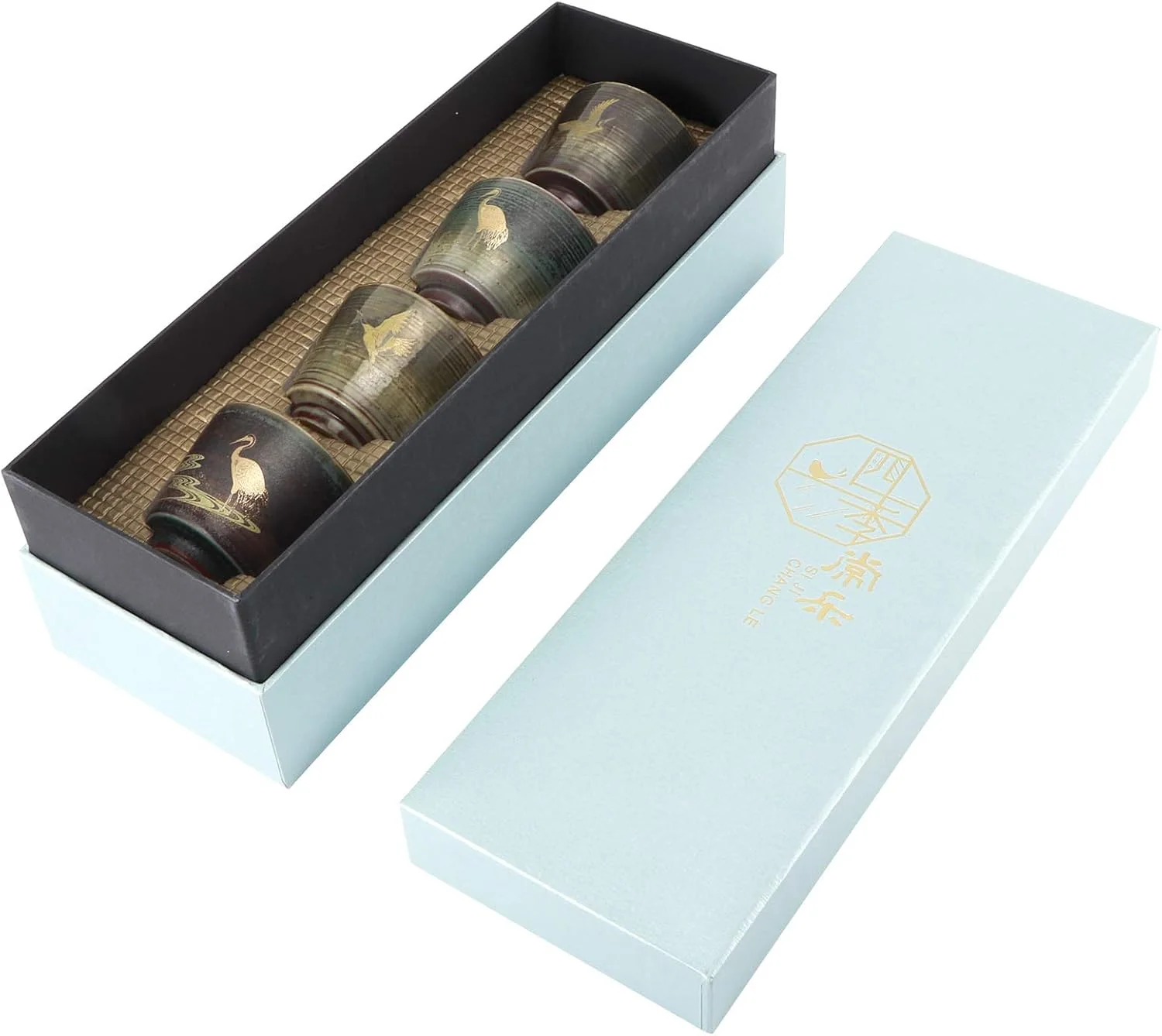 TOPINCN Ceramic Tea Cup Set, 4-Piece Traditional Design