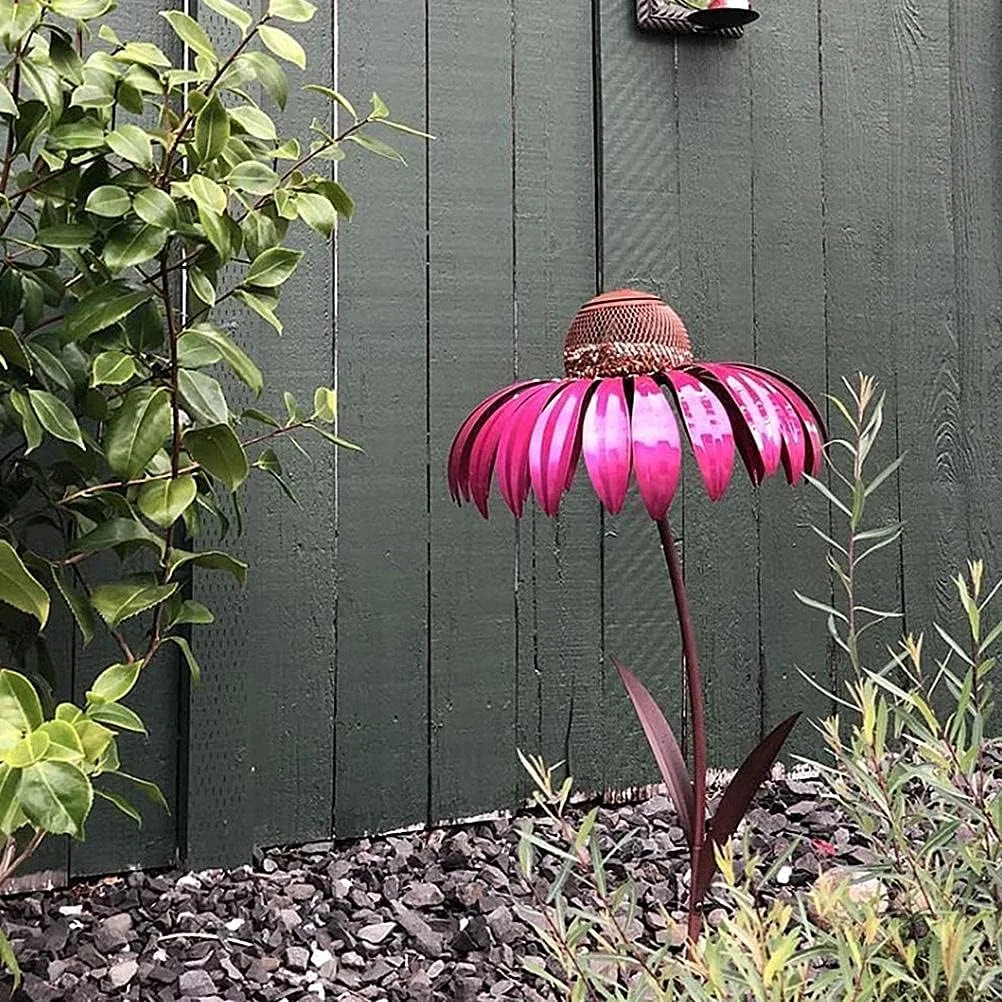 TOPINCN Coneflower Bird Feeder, Standing Bird Feeder Wild