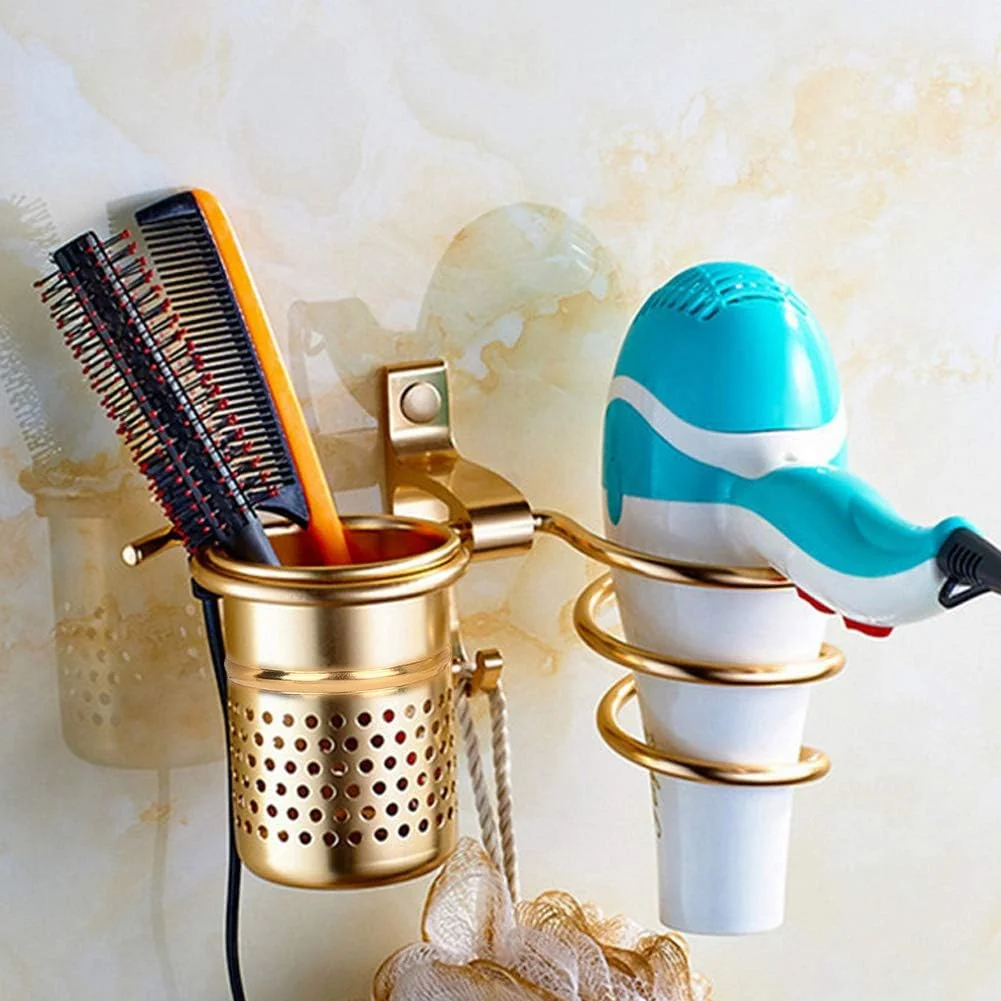 TOPINCN Hair Dryer Holder with Aluminum Storage Holder