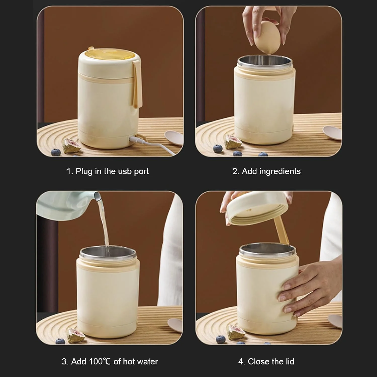 TOPINCN Heated Lunch Box, Stainless Steel 304 Electric