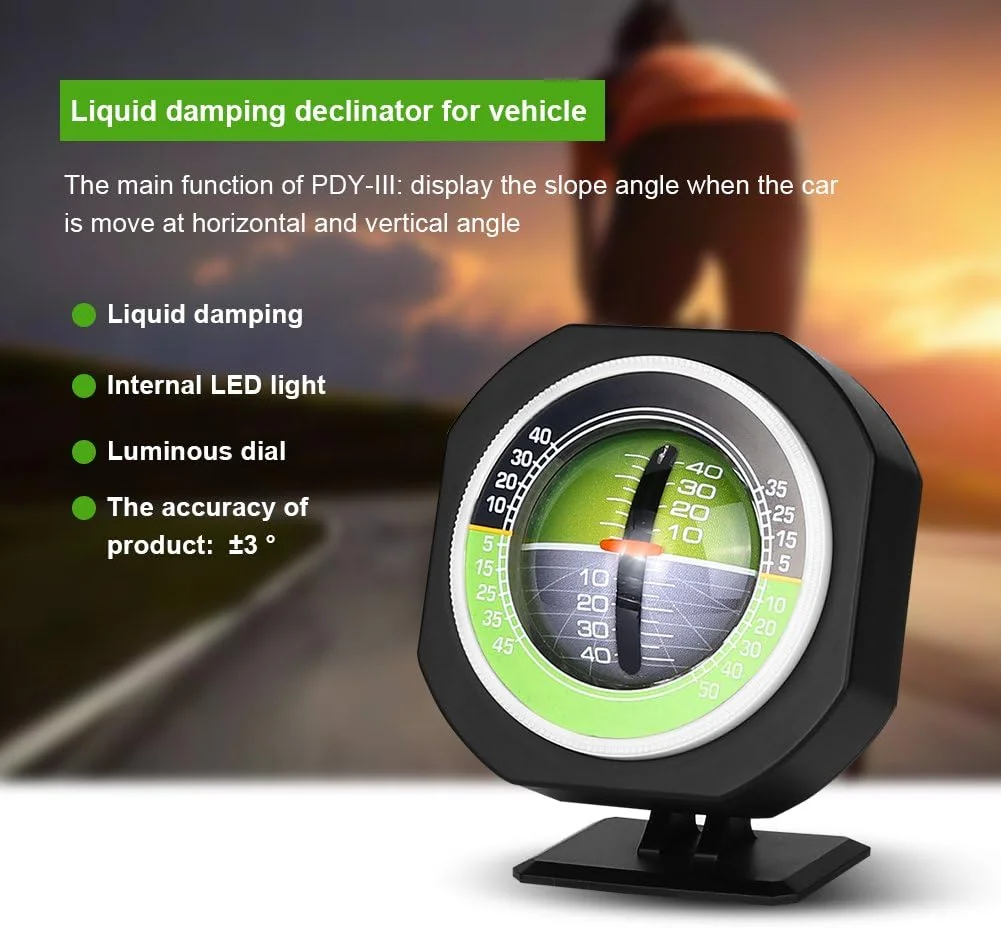 TOPINCN LED Car Inclinometer, Outdoor Slope Meter Tilt