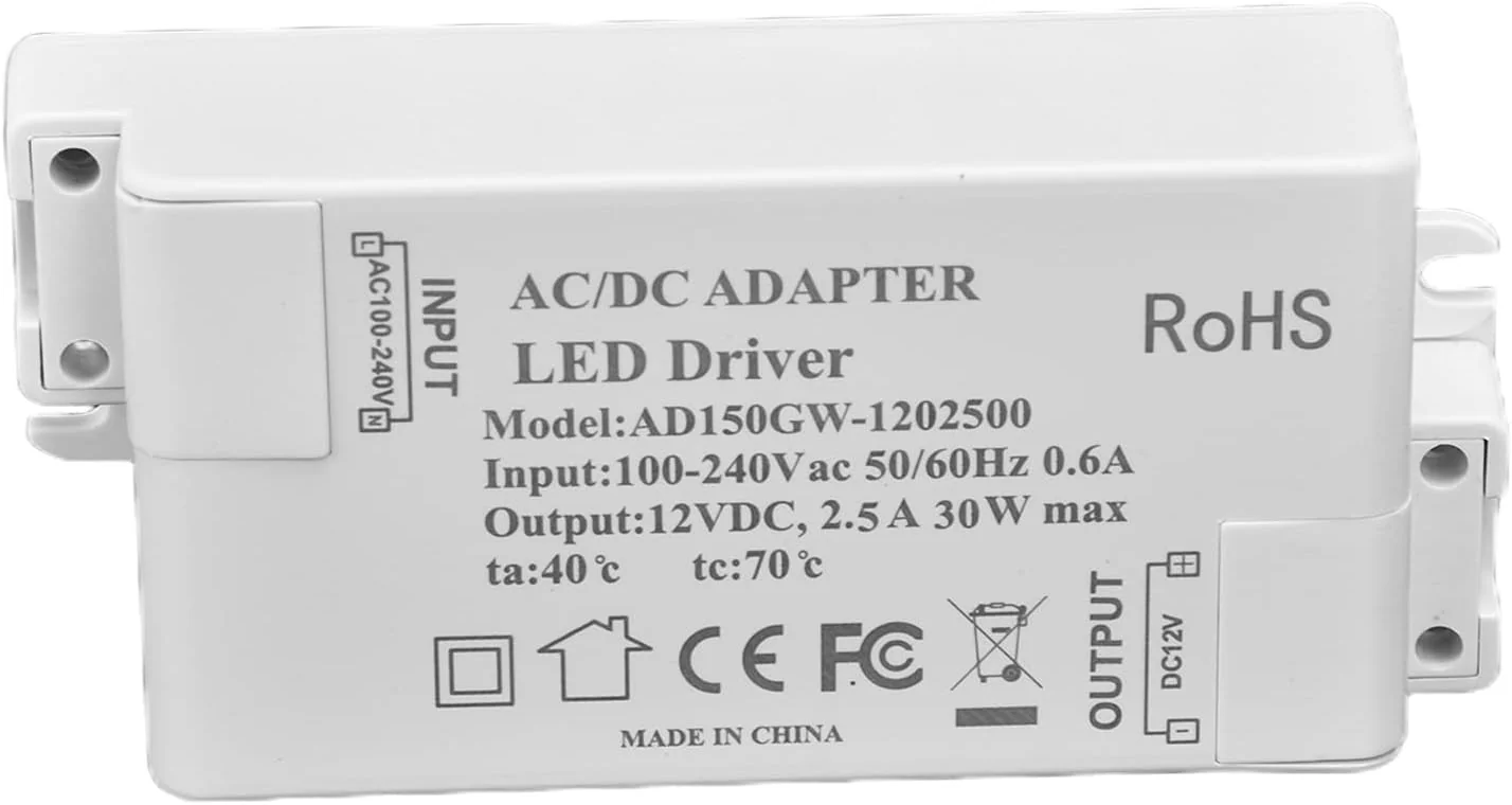 TOPINCN LED Driver,30W DC 12V 2.5A LED Driver Constant