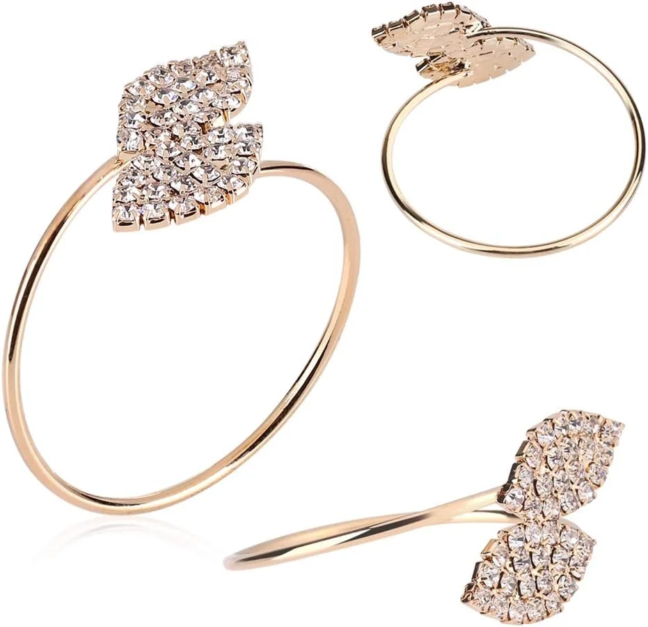 TOPINCN Napkin Rings Set 12 Leaf Napkin Holders