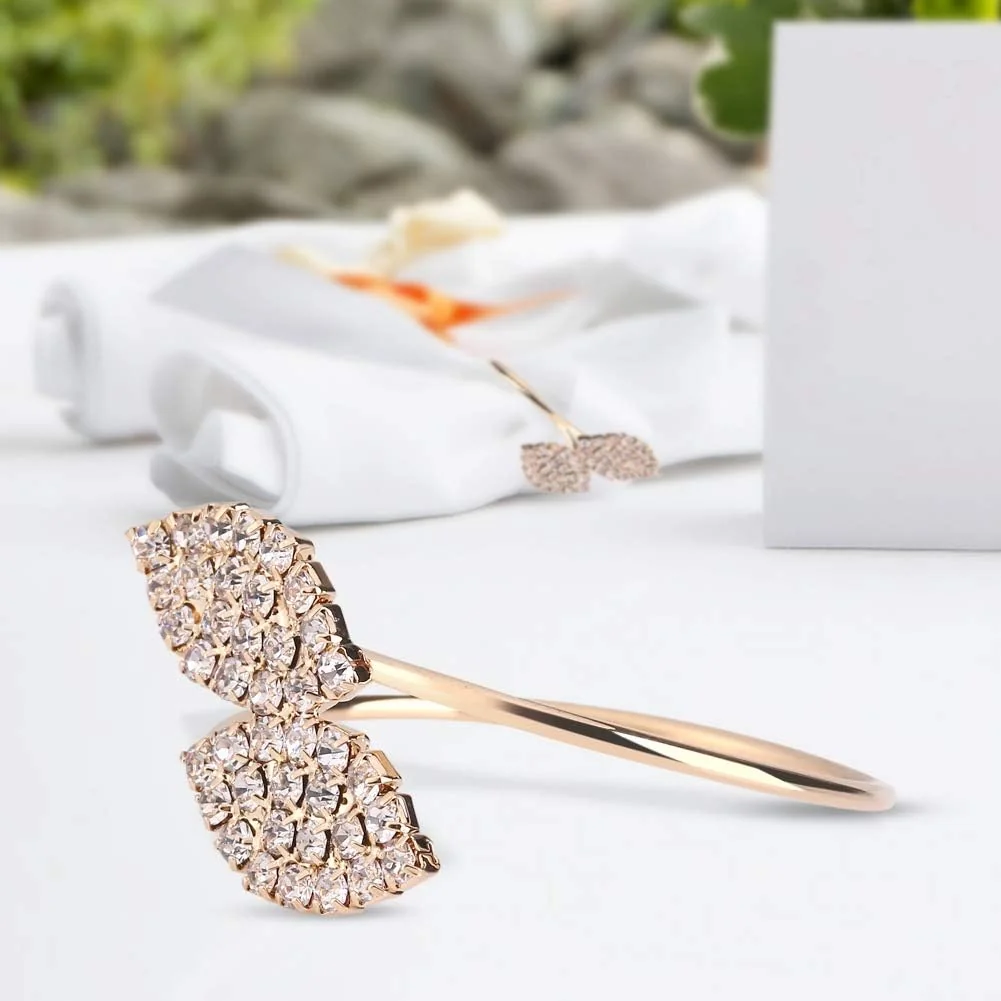 TOPINCN Napkin Rings Set 12 Leaf Napkin Holders