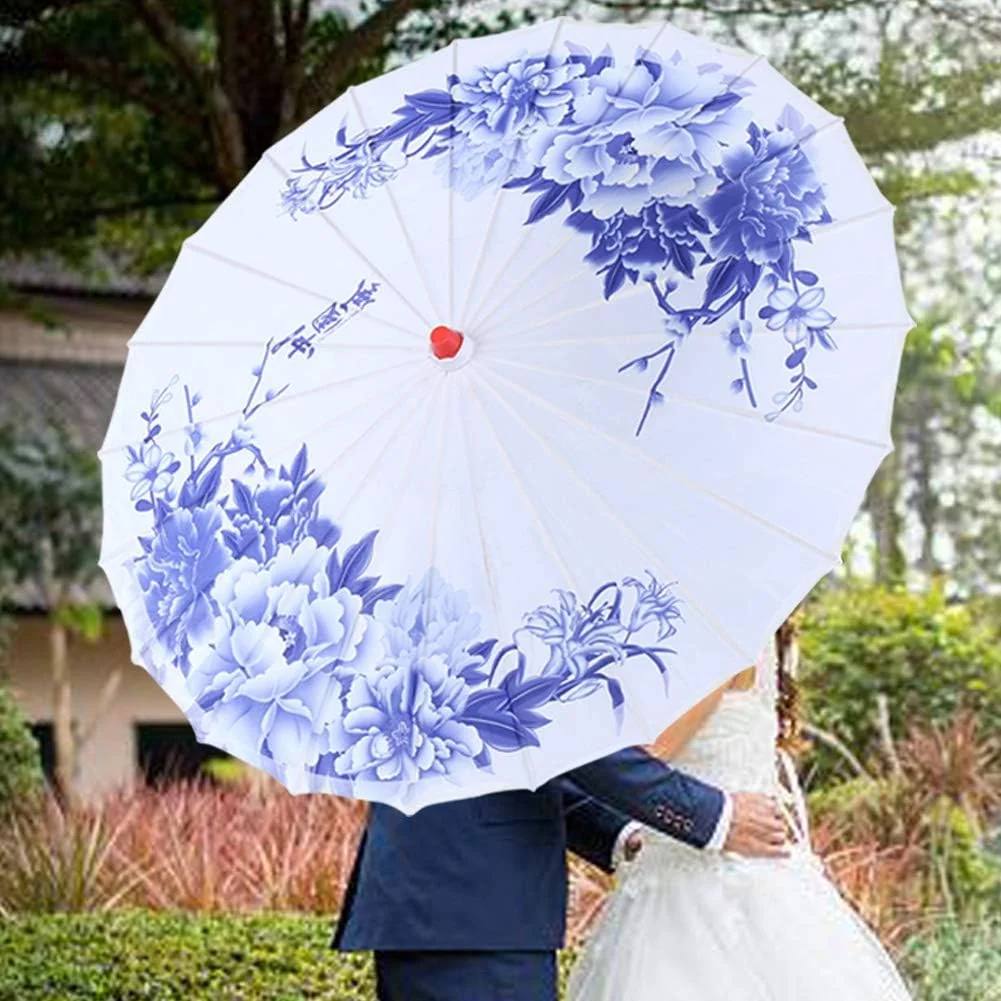 TOPINCN Oil Paper Umbrella Women Handmade Rainproof Handmade