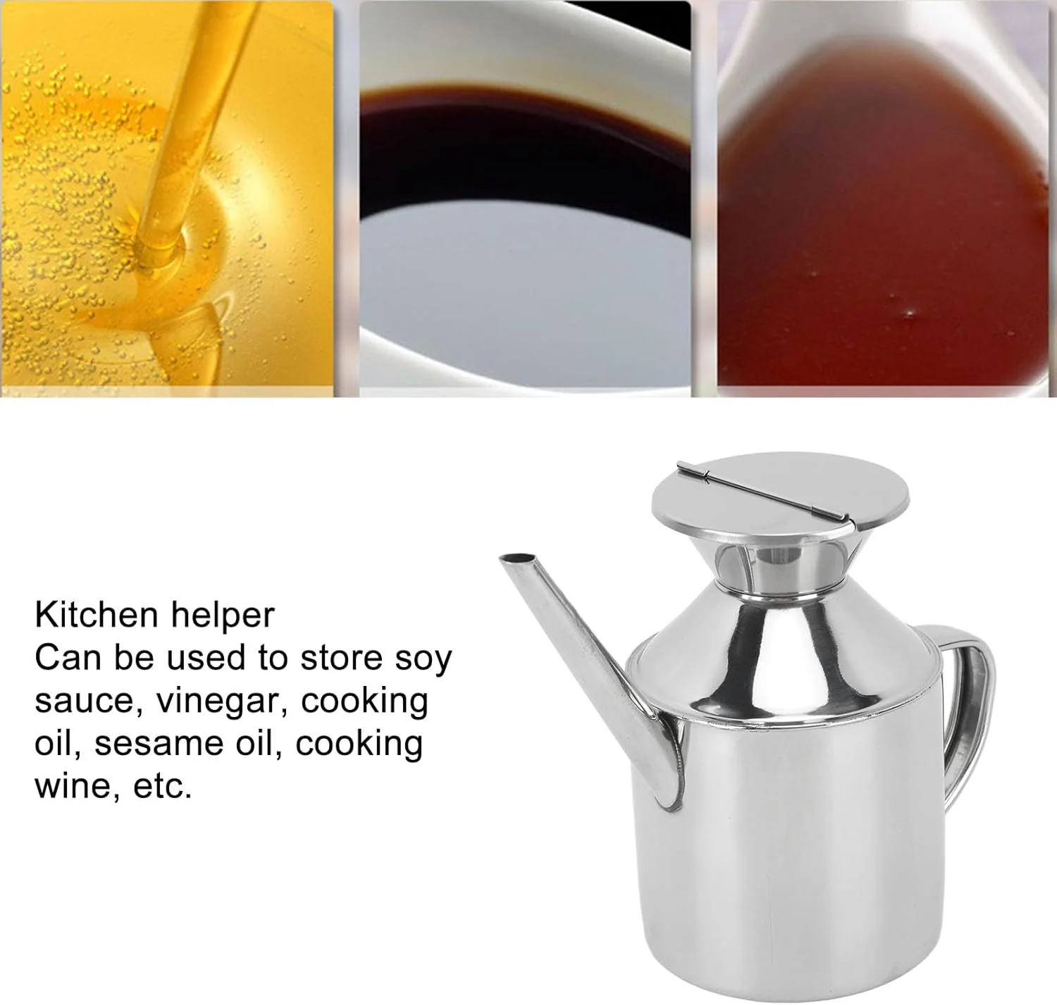 TOPINCN Olive Oil Dispenser Stainless Steel Oil Dispenser