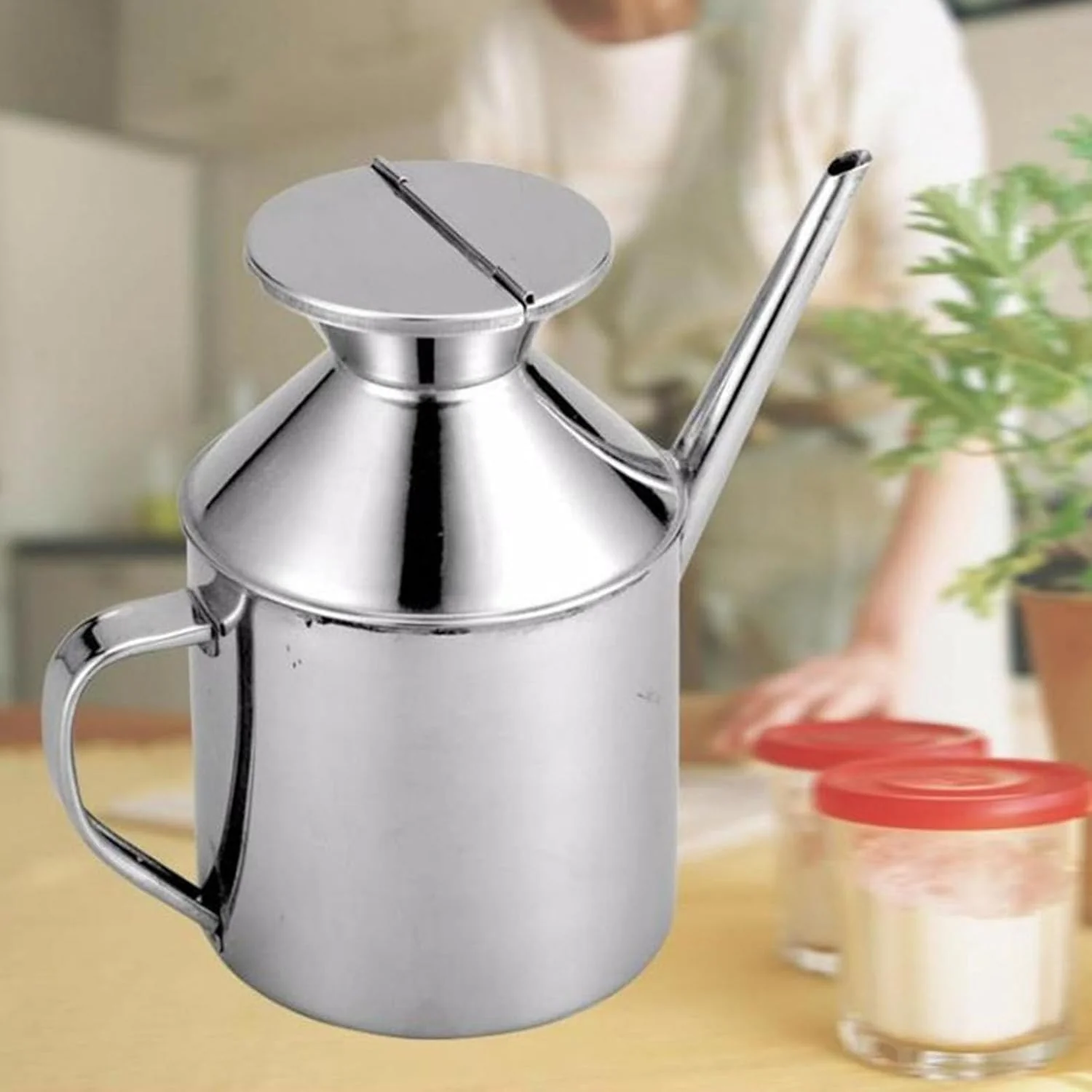 TOPINCN Olive Oil Dispenser Stainless Steel Oil Dispenser