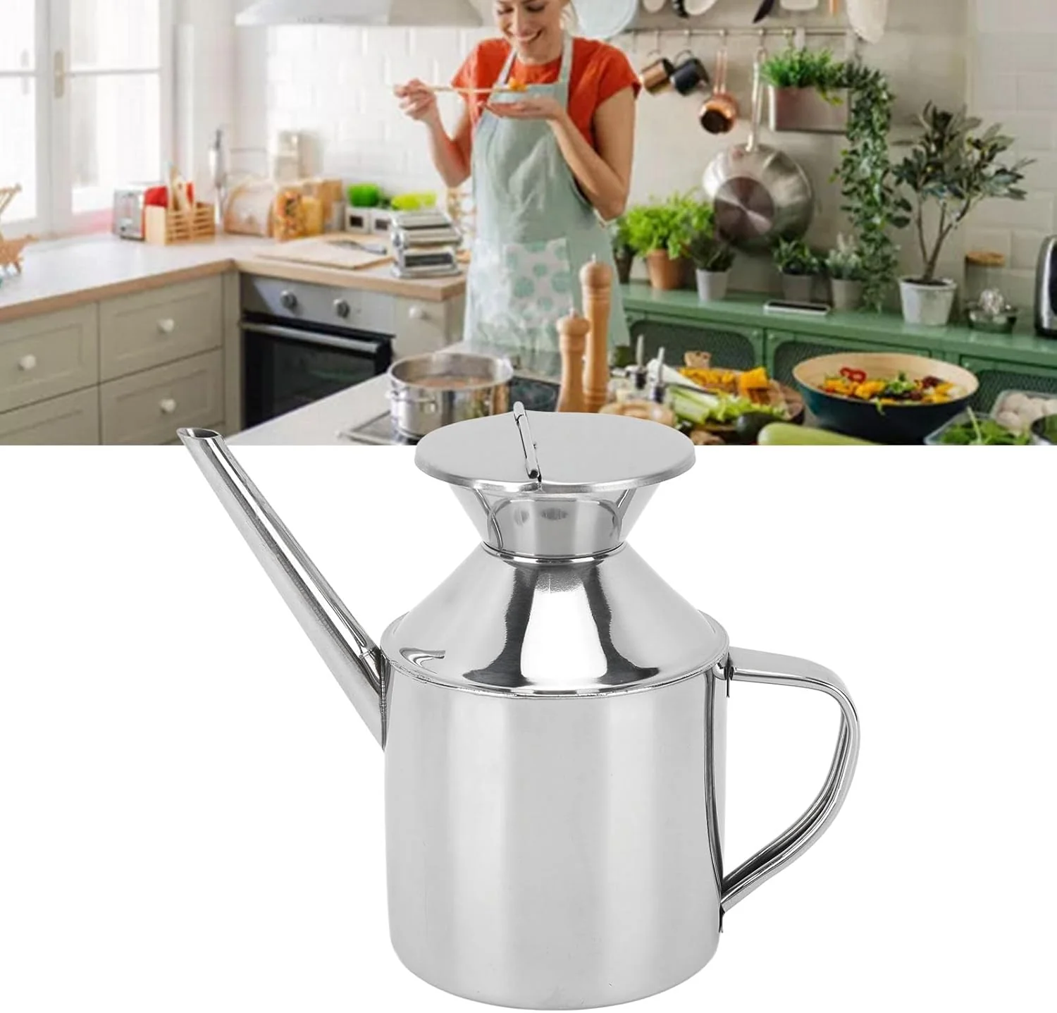 TOPINCN Olive Oil Dispenser Stainless Steel Oil Dispenser