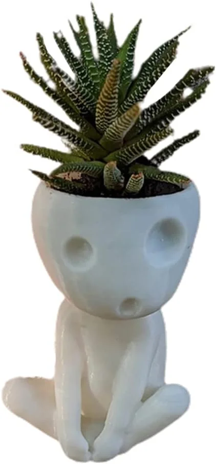 TOPINCN Plant Pots with Drain Hole Cute Luminous