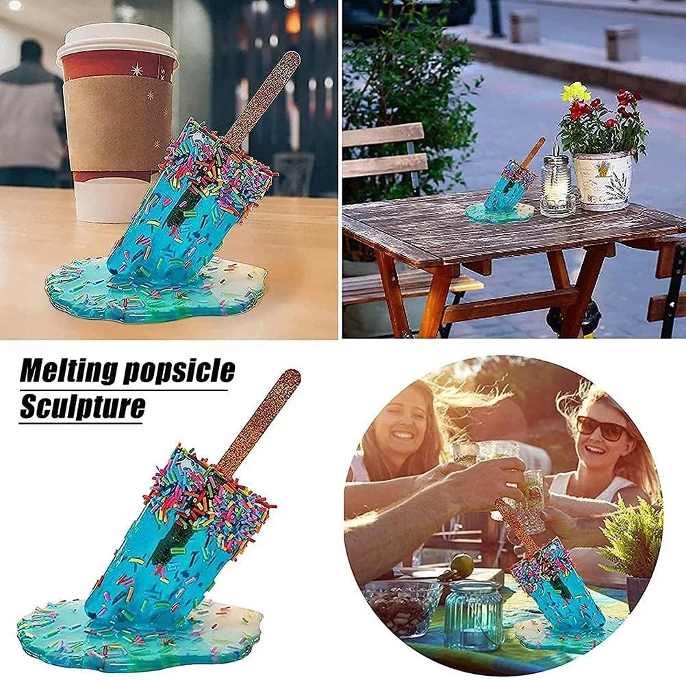 TOPINCN Popsicle Decoration, Melting Ice Cream Statues Summer