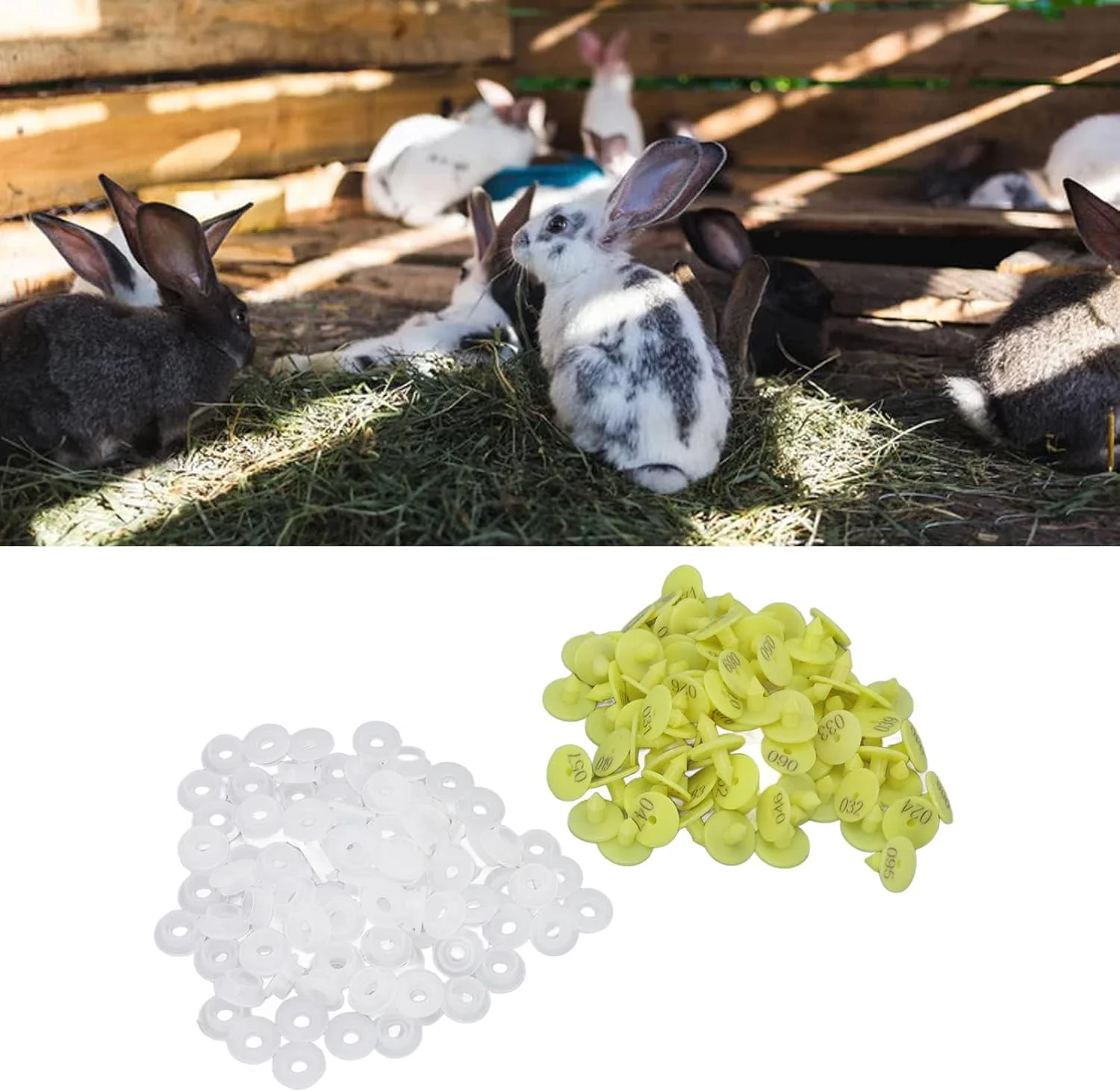 TOPINCN Rabbits Ear PP 001-100 Number Livestock Animal Tag