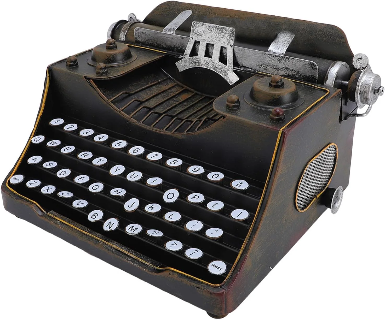 TOPINCN Retro Vintage Typewriter Model Metal Innovative Vintage