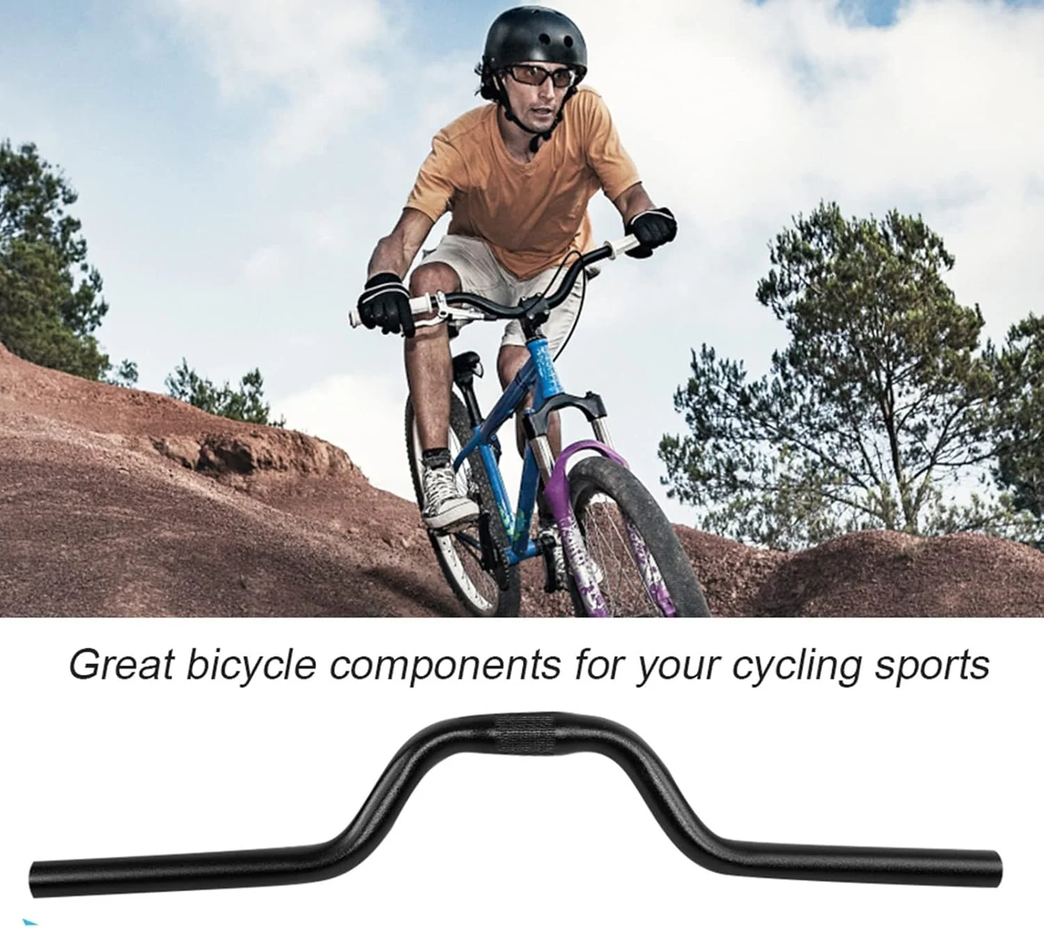 TOPINCN Road Handlebar Comfortable Fixed Gear Handlebar M Aluminum