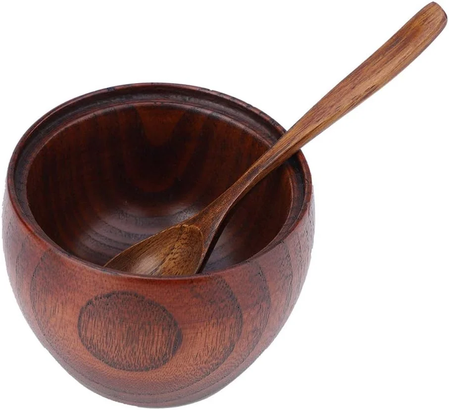 TOPINCN Solid Wood Jar Sugar Bowl Salt Seasoning