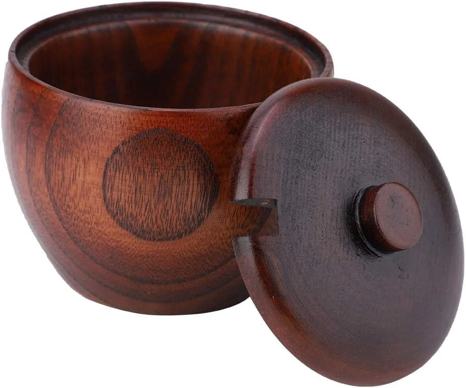 TOPINCN Solid Wood Jar Sugar Bowl Salt Seasoning