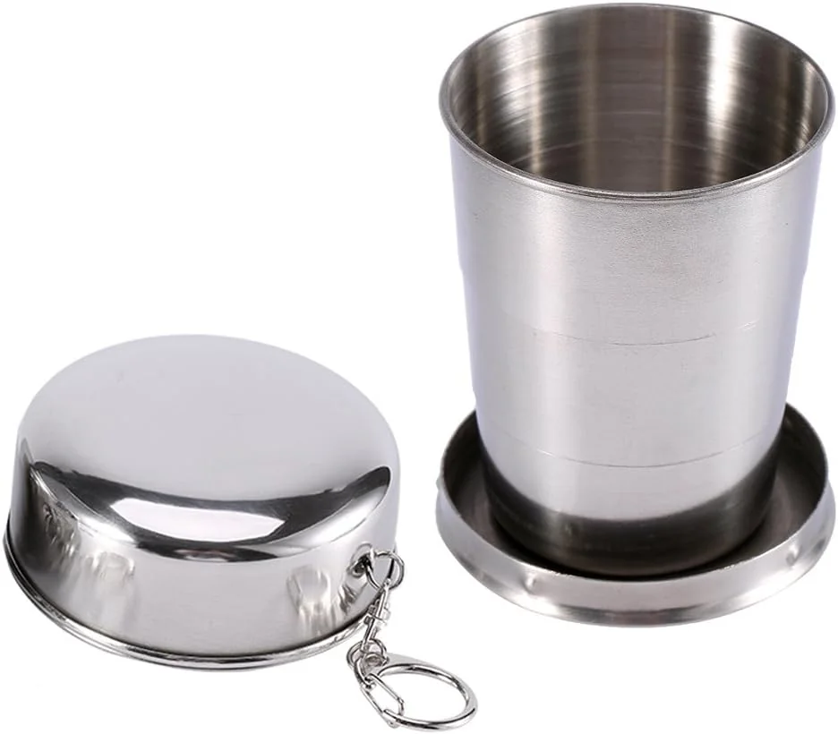 TOPINCN Stainless Steel Collapsible Cup Camp Wine Glass