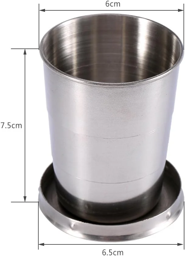 TOPINCN Stainless Steel Collapsible Cup Camp Wine Glass