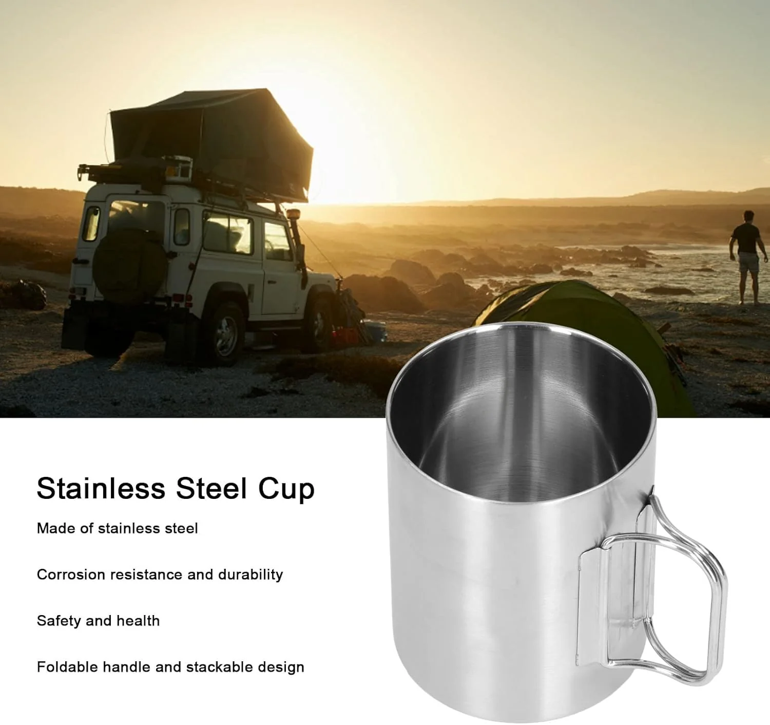 TOPINCN Stainless Steel Cup, Stainless Steel Coffee Mug