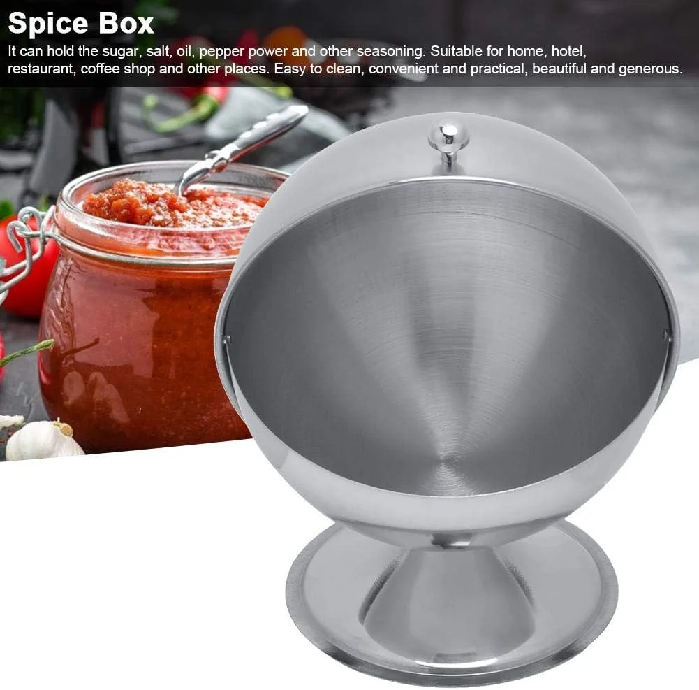 TOPINCN Stainless Steel Spice Condiment Seasoning Jar Box