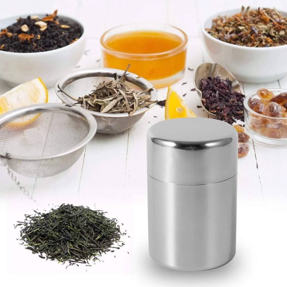 TOPINCN Stainless Steel Tea Storage Container, 304 Grade