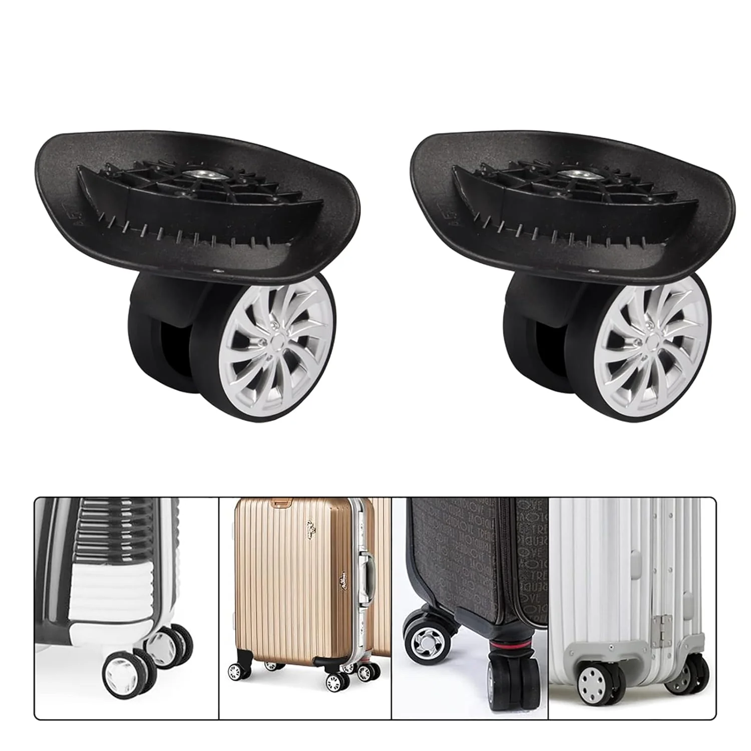 TOPINCN Suitcase Luggage Wheel Replacement, 2pcs 360 Degree Wheels