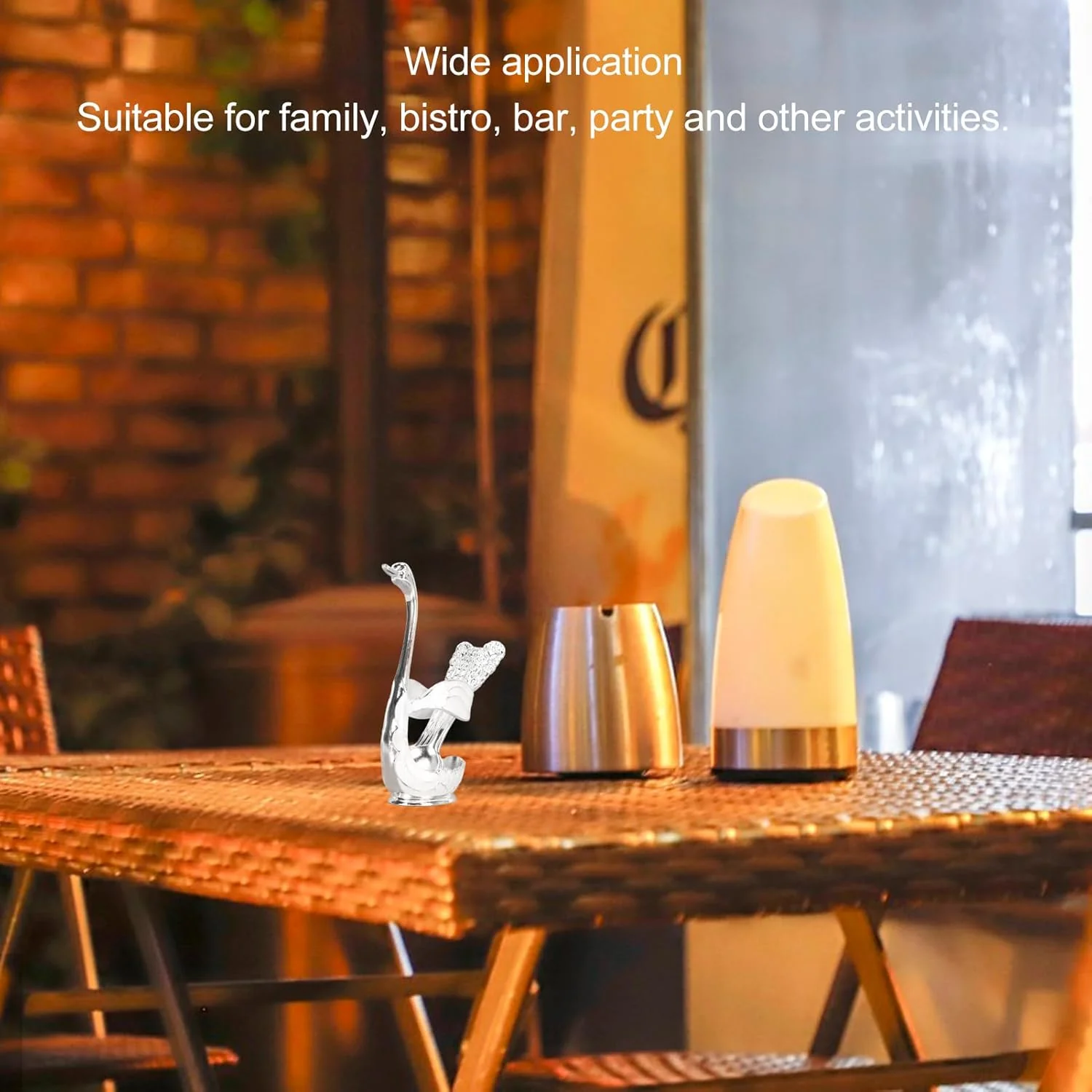 TOPINCN Swan Cutlery Set, Aluminum Swan Base Holder Teaspoon