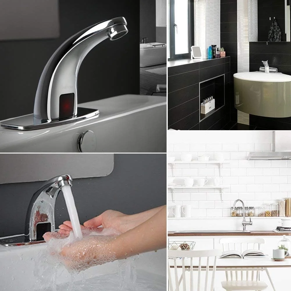 TOPINCN Touchless Motion Sensor Faucet, Automatic Hands-Free Bathroom