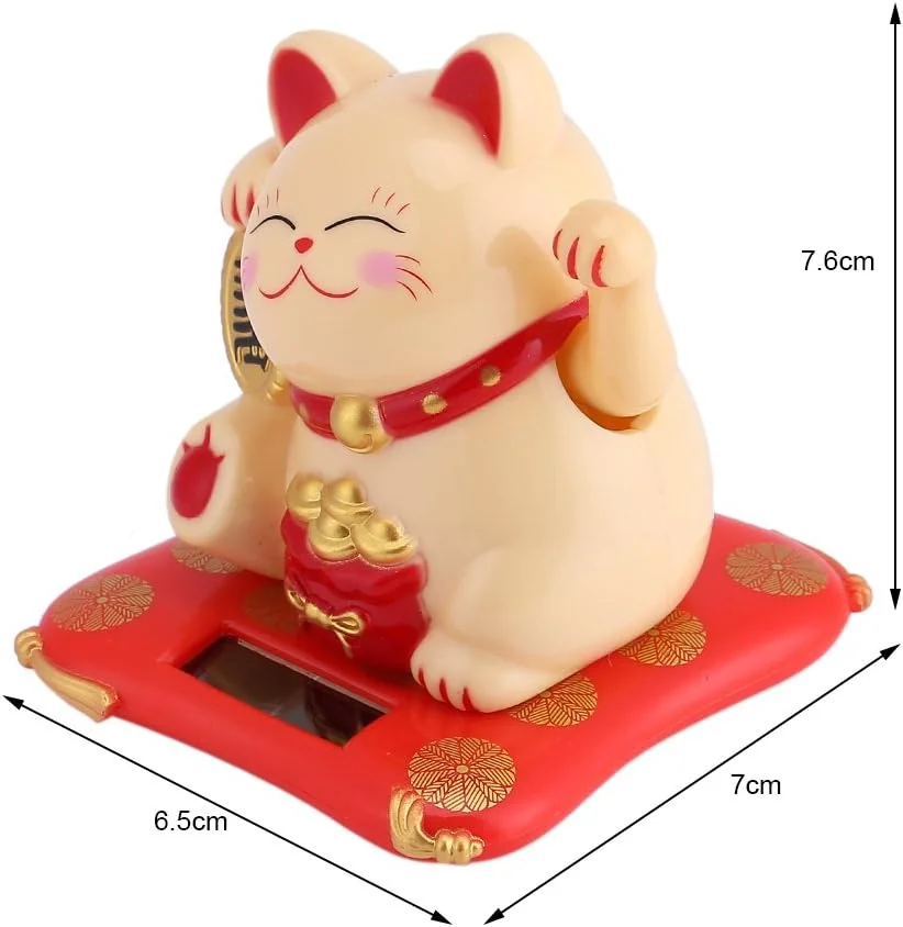 TOPINCN Waving Cat, Solar Luck Cat Cute Wealth